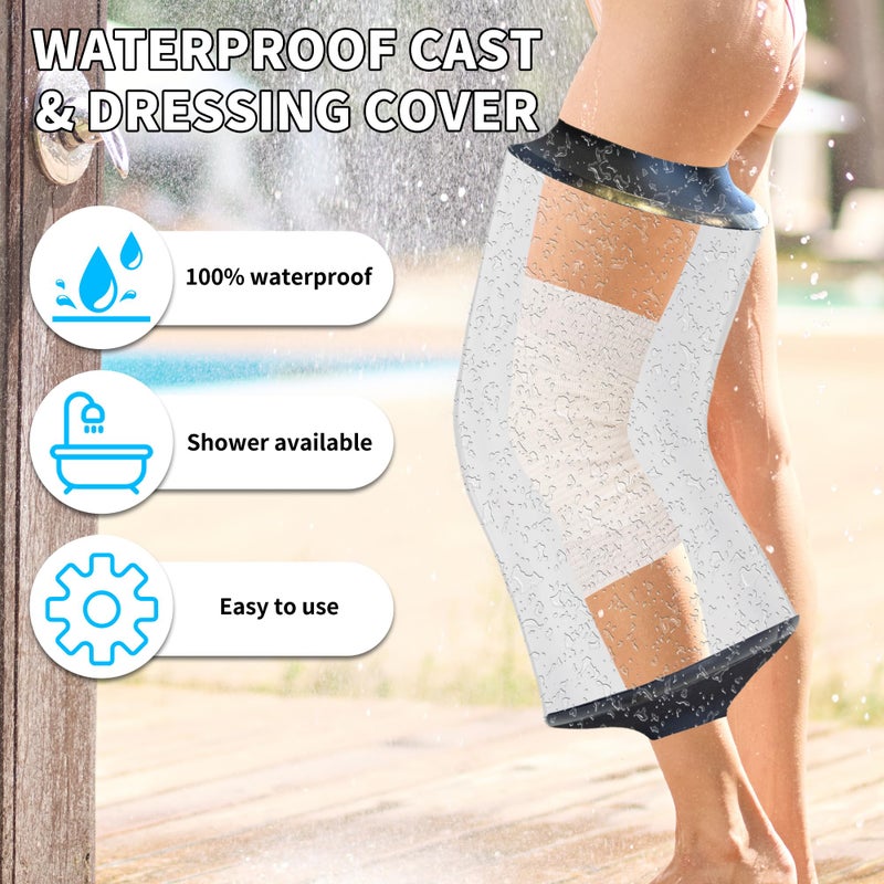 KEEFITT Knee Cast Cover for Shower, Waterproof Bandage and Cast Protector for Knee Replacement Surgery, Wound, Burns Watertight Protection Reusable, - Image 5